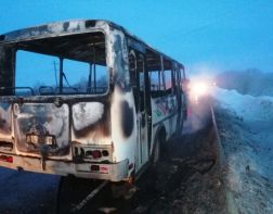 Под Пензой сгорел автобус, перевозивший пассажиров