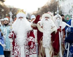 В Пензе на улице Московской прошло шествие Дедов Морозов