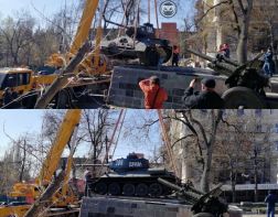  В  Пензе танк Т-34 вернули  на постамент к краеведческому музею